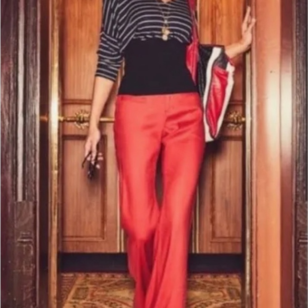 CABI red linen pants. Size 4. EUC